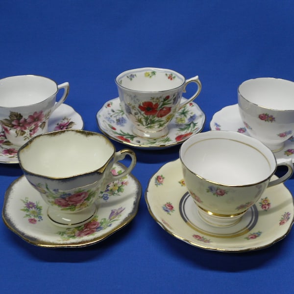 Your Choice of Fine Bone China Cups and Saucers, Royal Albert, Royal Dover China, Royal Vale of England, Colclough, Foley China