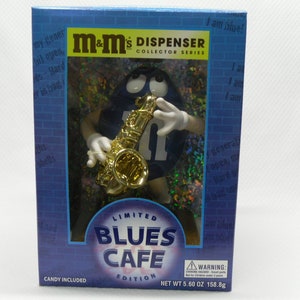 Vintage M&M&#39;s Candy Dispenser Blues Cafe, Limited Edition Collectible Dispenser New in Box