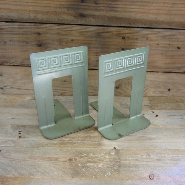 Vintage Library Metal Bookends Highsmith Company, Minimalist Decor, Industrial Decor