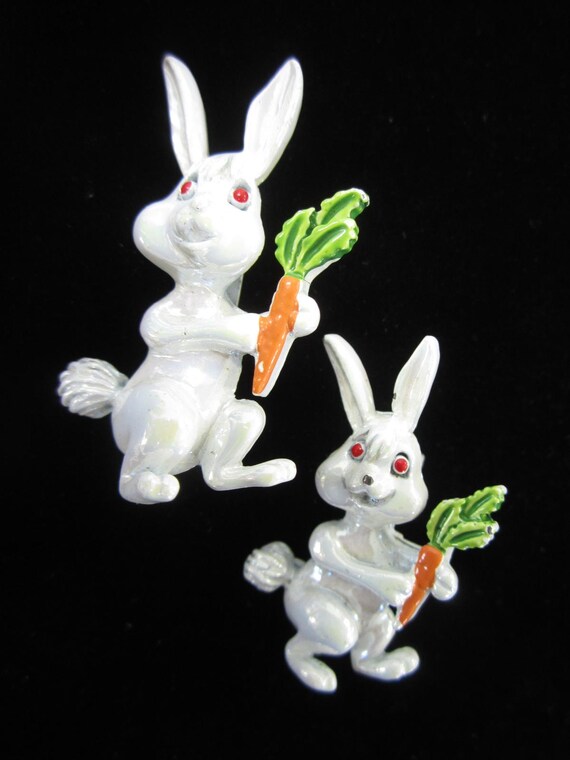 Enamel Rabbits & Dapper Duck Brooches for Spring … - image 3