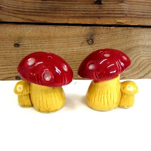 Ceramic Mushroom Salt & Pepper Shakers: 70s Kitchen Decor