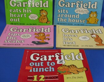 Vintage Garfield Book Collection from 1980's, Garfield the Cat Paperback Books