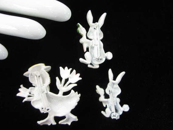 Enamel Rabbits & Dapper Duck Brooches for Spring … - image 4