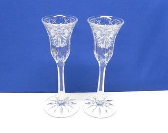 Vintage Pair of Crystal Candlesticks: Made in Germany for Royal Doulton