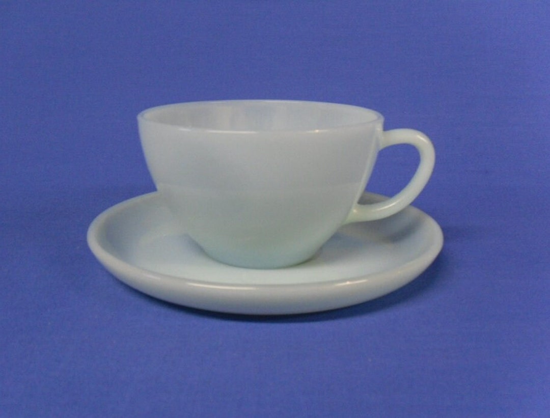 Vintage Fire King Azurite Cup and Saucer Set, Light Blue Cup and Saucer