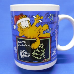 Vintage Garfield Christmas Mug: 1996 PAWS Holiday Coffee Mug