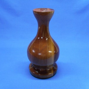 Lustrous Vintage Hand Turned Wood Vase, Wooden Vase for Dried Flowers Display