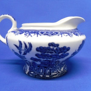 Vintage Blue Willow Creamer or Sauce/Gravy Boat, J. Steventon & Sons, Blue and White Serving Dish