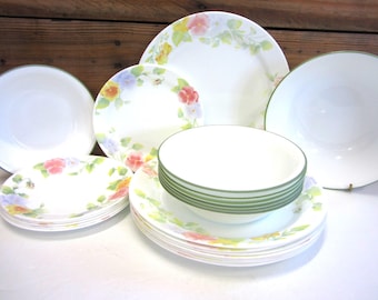 Corelle Summer Blush Dinnerware: YOUR CHOICE, Dinner or Bread Plates, Cereal or Serving Bowls