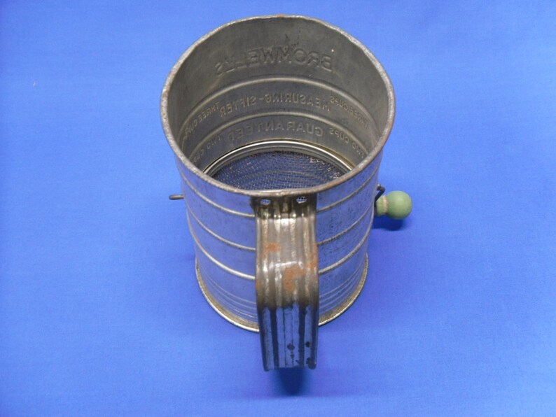 Sifter Colored Vintage Bromwell Metal Flour Sifter, Mid Century Rustic Kitchen Decor ...