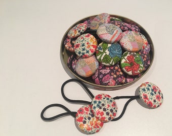 Liberty bright fabric hair ties