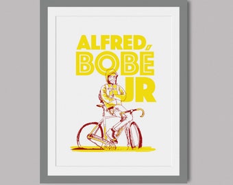 Alfred Bobe Jr - Limited Edition screen print of 5 - A3 paper - cycling theme