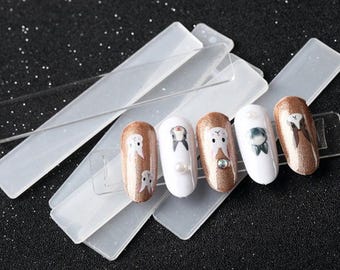 Suporte para 20 unhas postiças de acrílico/Expositor transparente para unhas postiças.