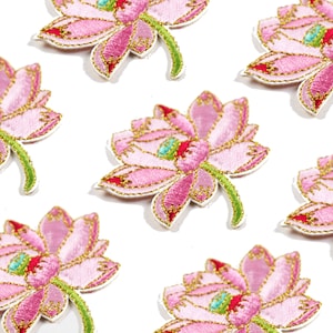 Lotus embroidery Patch/ Iron on Applique Patch/ Embroideried Patch DIY supply for T-shirt, jeans, bags patch/symbolizes purity and harmony