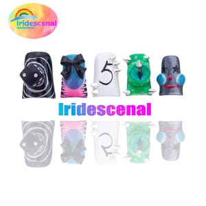 Duckbill Acrylic Nails Set - Halloween Fun, Bow Tie Ombre Y2k Duck Shaped Press ons Ready to Wear Nail Armor