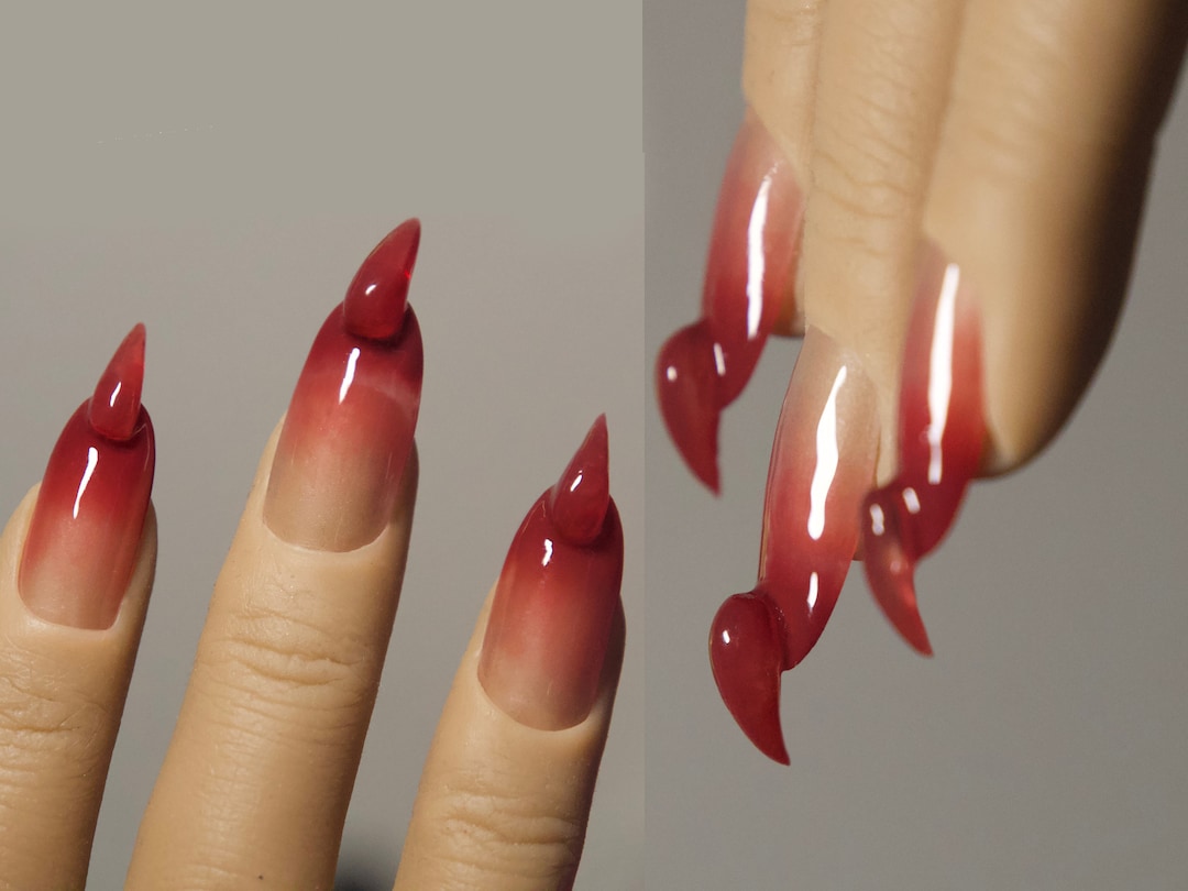 Sharp Cat Claw Customized Press on Nails Made in USA - Etsy