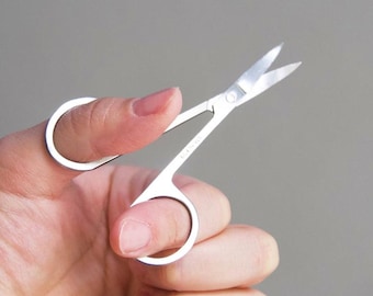 Silver Curved head Eyebrow Scissor, Stainless Steel Craft Scissors, Scissors Embroidery Scissors, Nail sticker Scissor, foil cutter