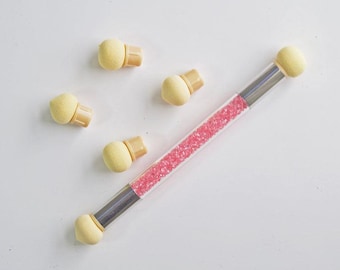 Pincel degradado con cabezales de esponja para decoración de uñas