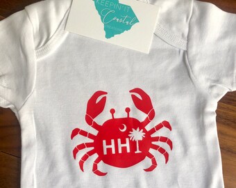 Hilton Head Island Shirt- Hilton Head- Crab - Palmetto Tree and Moon- Island Life - Crab Shirt