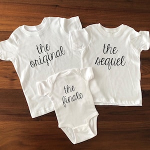 sibling shirt set- sibling shirts- pregnancy announcement- new addition- script