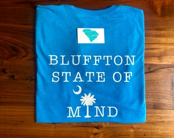 Bluffton State of Mind Shirt- Bluffton - Lowcountry- Palmetto Tree and Moon- Local Shirts- Custom Shirts