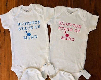 Bluffton State of Mind Shirt Kids Shirt- Bluffton - Lowcountry- Palmetto Tree and Moon- Local Shirts- Custom Shirts