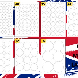 A4 Round Labels, Self Adhesive Printer Stickers (50 Sheets)