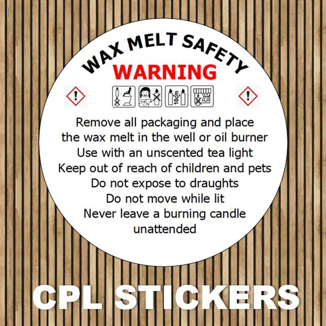 Wax Melt CPL Warning Stickers - Labels - Various Sizes - Etsy UK