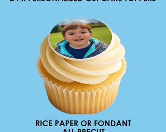 24 Edible Personalised Cupcake Toppers – Birthday Rice Paper