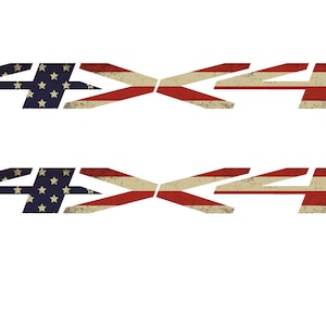 2019 2020 2021 2022 2023 2024 Chevy Silverado 1500 Custom Flag 4X4 Bed Side Decals Set Of 2 GM Official Licensed Product