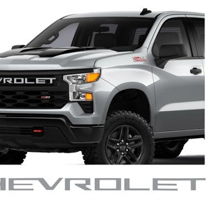 2022 2023 2024 Chevy Silverado 1500 Silver Ice Front Grille CHEVROLET Overlay Lettering Decal set GM Official Licensed Product