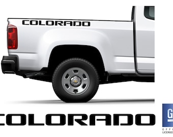2014-2026 Chevy Colorado Matte Black Bedside Lettering Decals Set Of 2 GM Official Licensed Product