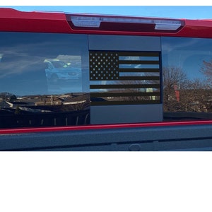 2019 2020 2021 2022 2023 2024 2025 Chevy Silverado / GMC Sierra Matte Black American Flag Sliding Window Decal