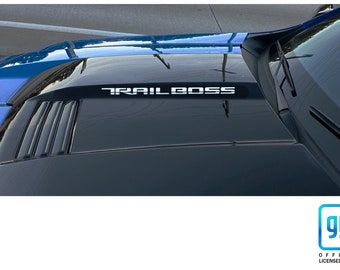 2022 2023 2024 Chevy Silverado 1500 Shiny Chrome Trail Boss Hood Scoop Lettering Decal Stickers Set of 2 GM Official Licensed Product