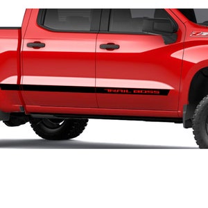 2019 2020 2021 2022 2023 2024 Chevy Silverado 1500 Gloss Black Trail Boss Crew Cab Double Cab Body Side Decals GM Official Licensed Product