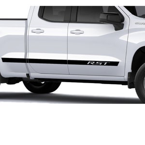 2019 2020 2021 2022 23 24 Chevy Silverado Crew Cab Double Cab RST Gloss Black Body Side Decal Stickers Set GM Official Licensed Product