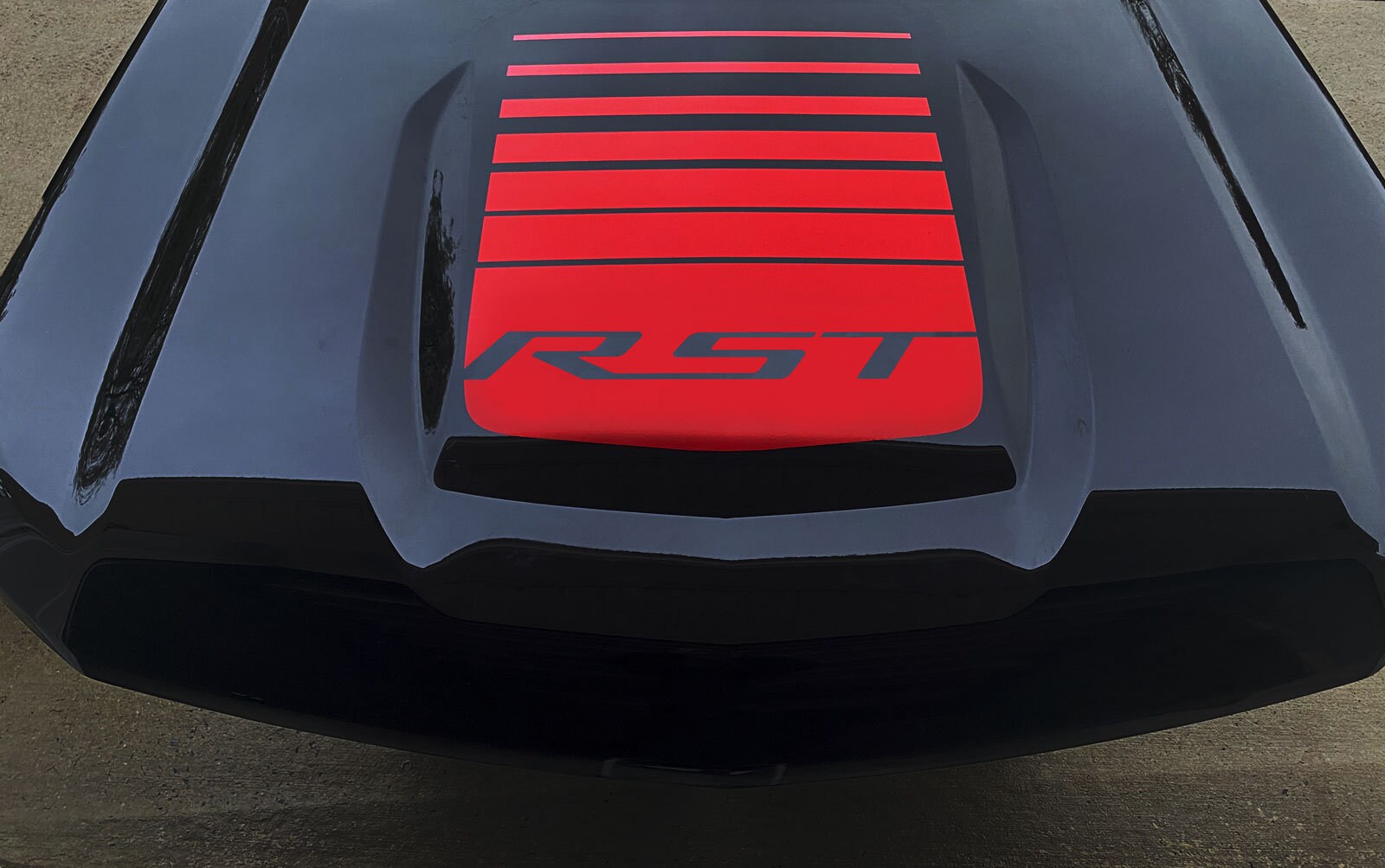 Red Rst Rocker Graphic 2019-2026 Chevy Silverado 1500 Red RST Stripes Hood Decal Graphic GM ...
