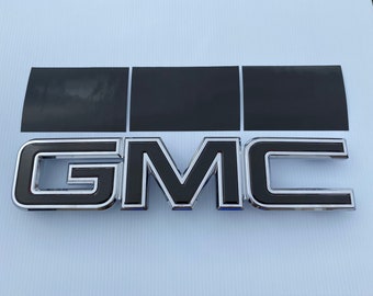 2014 2015 2016 2017 GMC Sierra Truck Gloss Black ( BLACKOUT ) Front Grille Emblem Overlay DIY Vinyl Kit Decal