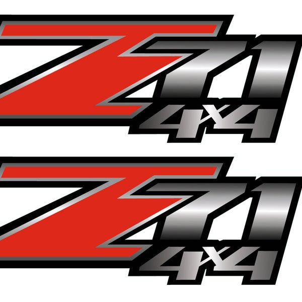2007 2008 2009 2010 2011 2012 2013 Chevy Silverado GMC Sierra Truck Z71 4X4 Bed Side Decal Stickers Set Of 2 GM Official Licensed Product
