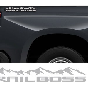 2019 2020 2021 2022 2023 2024 Chevy Silverado 1500 Silver Mountain Trail Boss Bed Side Decals Set Of 2 GM Official Licensed Product