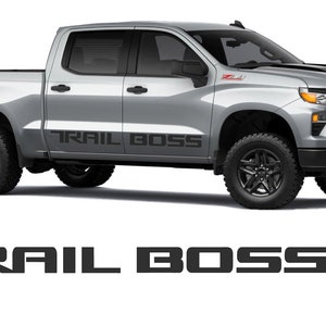 2019 2020 2021 2022 2023 2024 2025 Chevy Silverado 1500 Matte Black Trail Boss Crew Cab Body Side Cab Decals GM Official Licensed Product