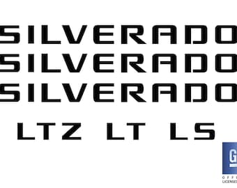 2007-2018 Chevy Silverado 1500 Emblem Overlay Decal Letters (BLACK) Set of 6