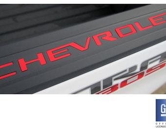 2019 2020 2021 2022 2023 2024 2025 Chevy Silverado CHEVROLET Bed Rail Rigid ABS Plastic Lettering Set Red GM Official Licensed Product