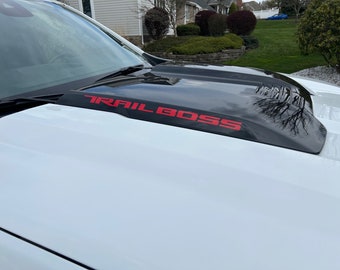 2022 2023 2024 2025 Chevy Silverado Red Trail Boss Hood Scoop Lettering Decal Stickers Set Of 2 GM Official Licensed Product
