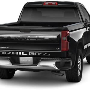 2019 2020 2021 2022 2023 2024 Chevy Silverado Silver Trail Boss Tailgate Lettering Decal GM Official Licensed Product