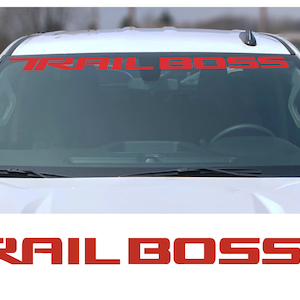 2019 2020 2021 2022 2023 2024 Chevy Silverado Trail Boss Red Windshield Decal  50&quot; x 3.5&quot; GM Official Licensed Product
