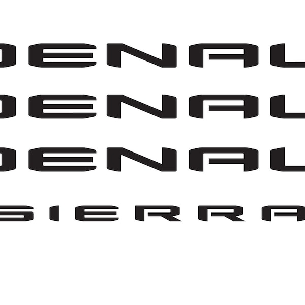 2019 2020 2021 2022 GMC Sierra DENALI Emblem Overlay Decal Letters BLACKOUT Emblems Kit  Set of 4 Gm Official Licensed Product