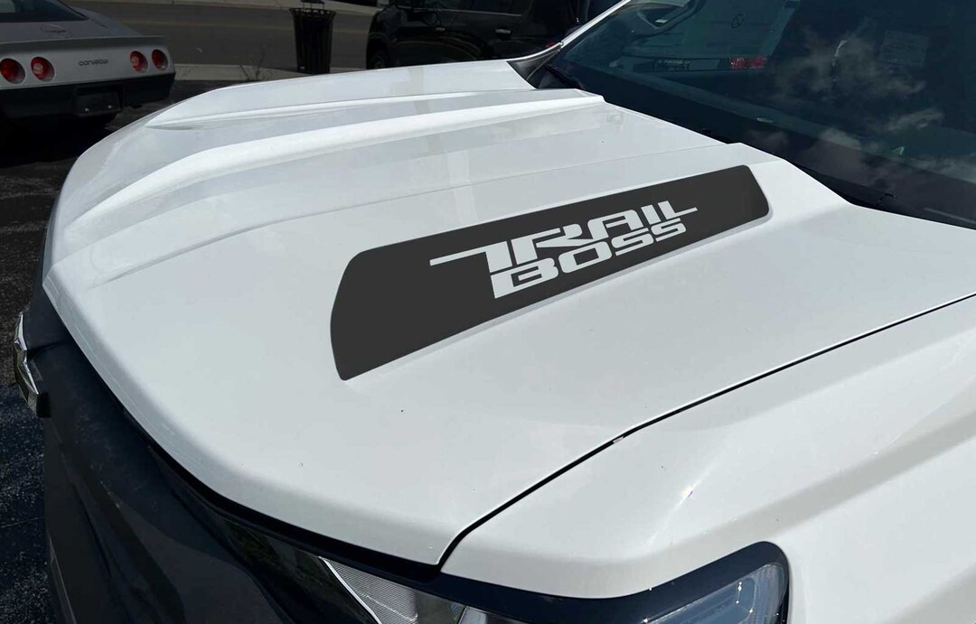 2023 2024 Chevy Colorado Trail Boss Lettering Matte Black Hood Contour