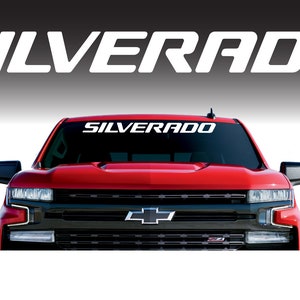 2007-2024 Chevy SILVERADO White Windshield Banner 36&quot; x 3.75&quot; Decal Sticker GM Official Licensed Product
