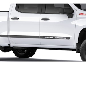 2019 2020 2021 2022 2023 2024 Chevy Silverado Matte Black Trail Boss Crew Cab Double Cab Body Side Decal Set GM Official Licensed Product